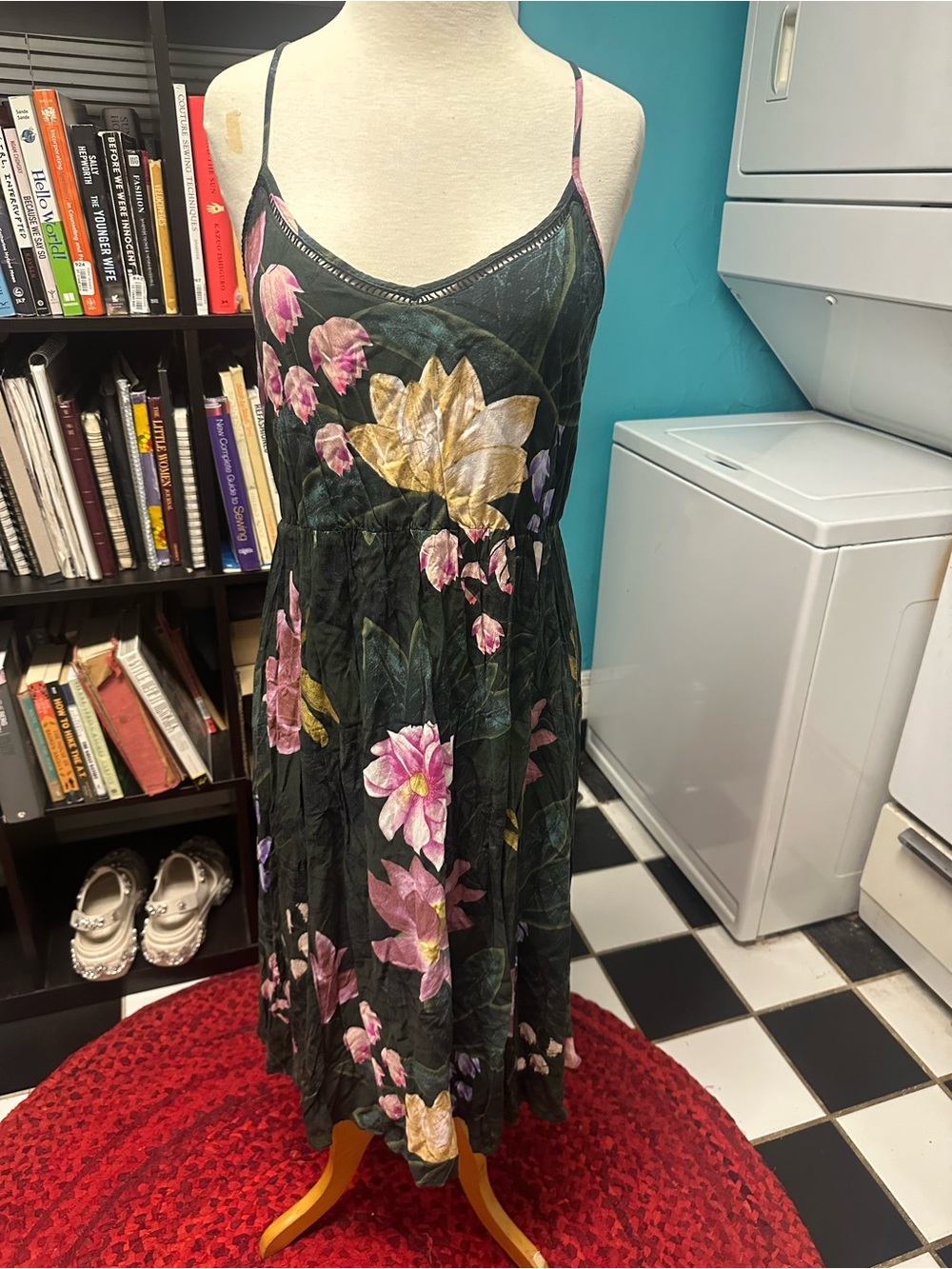 World Market floral Spaghetti-Strap Midi Dress